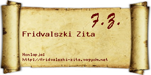 Fridvalszki Zita névjegykártya